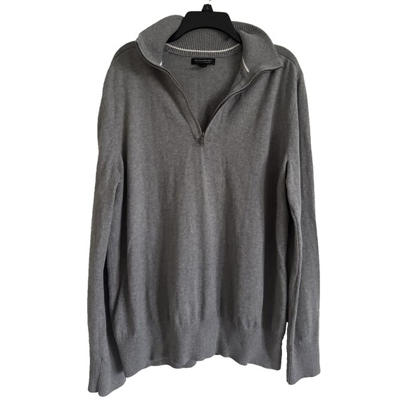 Banana Republic Men’s Cashmere 1/4 Zip Sweater Gray Mock Neck XL - Picture 1 of 7